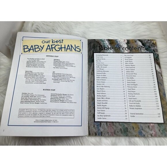 Vintage Our Best Baby Afghans Crochet Pattern Booklet 54 Designs Leisure Arts - Picture 3 of 12